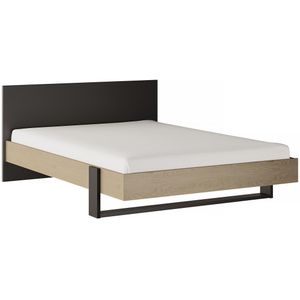 Tweepersoonsbed Duplex 140x190cm in naturel kastanje met zwart