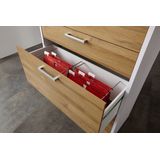 Ladekast Calvia 111 cm hoog - wit met oud eiken