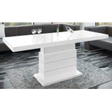 Uitschuifbare salontafel Matera Lux 120 tot 170 cm breed - hoogglans wit