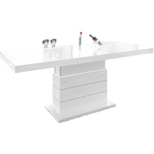 Uitschuifbare salontafel Matera Lux 120 tot 170 cm breed - hoogglans wit