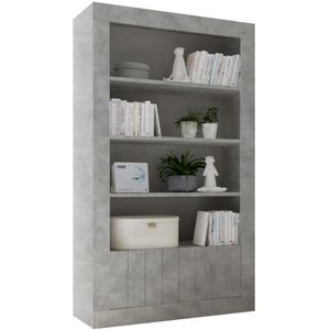 Boekenkast Urbino 190 cm hoog in grijs beton