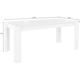 Eettafel Kristal 180 cm breed in hoogglans wit