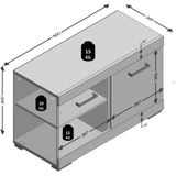 Schoenenbank Bristol 80 cm Breed In Eiken Met Matera