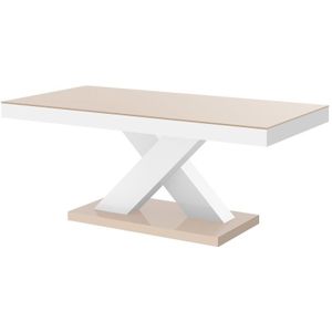 Salontafel Xenon mini 120 cm breed - Hoogglans cappuccino met wit