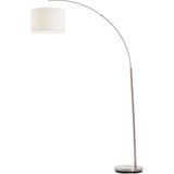 Vloerlamp Charly Satin Chrome-Wit