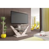 Tv-meubel Luna 140 cm breed met LED - Hoogglans Cappuccino