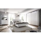 Tweepersoonsbed Nivea 160x200cm in mat wit