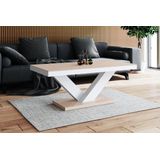 Salontafel Victoria mini 120 cm breed - Hoogglans cappuccino met wit