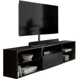 Zwevend tv-meubel dark mat zwart