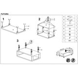 Salontafel Futura 105 cm breed wit met wielen