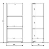 Boekenkast Monteria 120 cm hoog in navarra eiken met wit