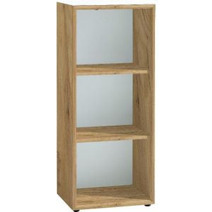 Boekenkast Monteria 120 cm hoog in navarra eiken met wit