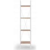 Wandrek Narvik 1 van 148 cm hoog wit met eiken