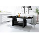 Uitschuifbare salontafel Aversa 120 tot 170 cm breed - Hoogglans zwart