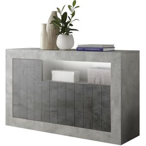 Dressoir Urbino 138 cm breed in grijs beton met oxid