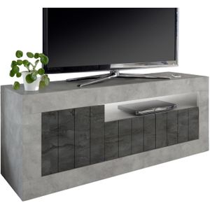 Tv-meubel Urbino 138 cm breed in grijs beton met oxid