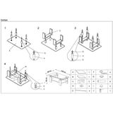 Glazen salontafel Diana H 110 cm breed in wit