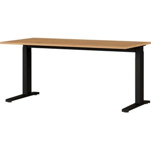 Zit sta bureau Agenda B160xH73-120xD80 cm in grandson eiken met zwart