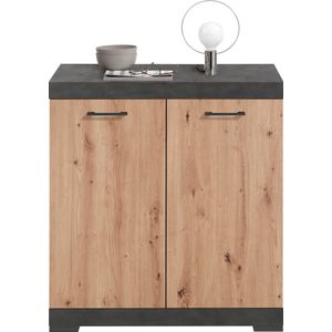 Opbergkast Bristol 1 XL van 90 cm hoog eiken met antraciet
