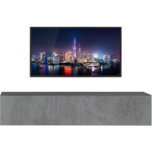 Zwevend Tv-meubel Tesla 138 cm breed grijs beton