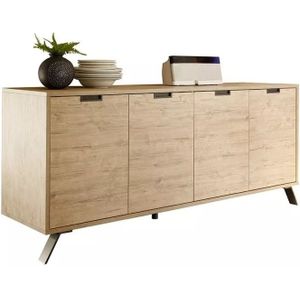 Dressoir Palma 207 cm breed 4D in sherwood oak