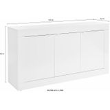 Dressoir Tonic 160 cm - Hoogglans wit