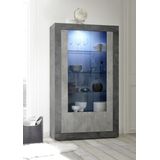 Buffetkast Urbino 190 cm hoog in Oxid met grijs beton