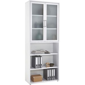 Boekenkast Calvia 12 van 222 cm hoog in wit