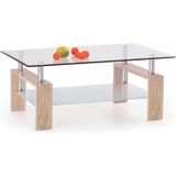 Glazen salontafel Diana H 110 cm breed in sonoma eiken