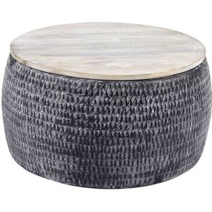 Ronde salontafel Sardo 60 cm breed grijs mango hout
