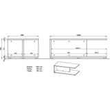 Salontafel California 109 cm breed in wit met marmer