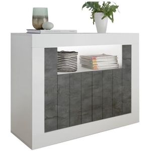 Dressoir Urbino 110 cm breed in hoogglans wit met oxid