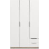 Kledingkast Ghost 3 deuren en 2 laden 120x203 cm eiken met wit