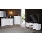 Tv-meubel Easy 138 cm breed - hoogglans wit