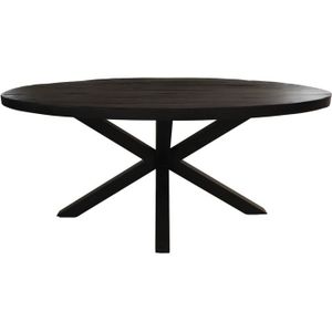 Ovale eettafel klerk 180x100 cm zwart mangohout