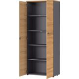 Archiefkast Agenda XL 197 cm hoog in grafiet met grandson eiken