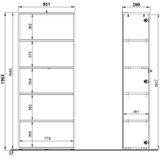 Archiefkast Agenda XL 197 cm hoog in grafiet met grandson eiken