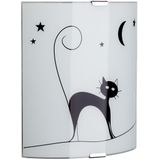 Wandlamp Cat 1xE27 60Watt in wit met zwart