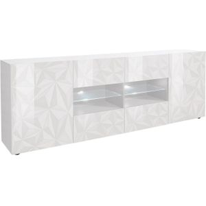 Dressoir Kristal 241 cm breed in hoogglans wit