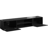 Zwevend Tv-meubel Slide 200 cm breed hoogglans zwart