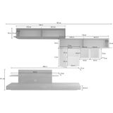 TV-wandmeubel set Mistro in hoogglans wit/grijs beton/hoogglans grijs