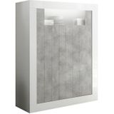 Buffetkast Urbino 144 cm hoog in hoogglans wit met grijs beton