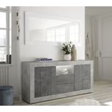 Dressoir Urbino 184 cm breed in grijs beton met oxid