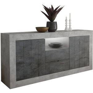 Dressoir Urbino 184 cm breed in grijs beton met oxid