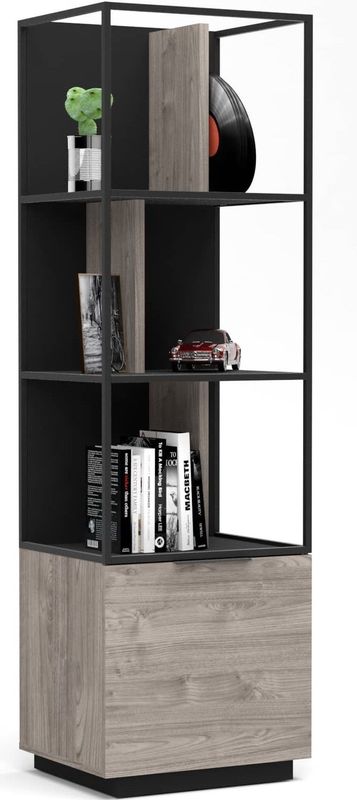 Boekenkast Snapp 180 cm hoog grijs eiken met antraciet