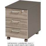 Bureau Jazz plus Links 180 cm breed in grijs eiken