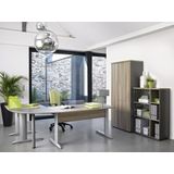 Bureau Jazz plus Links 180 cm breed in grijs eiken