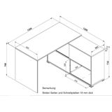 Hoekbureau Slide 120 cm breed in wit met eiken