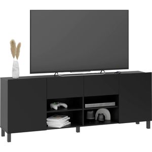 Tv-Meubel Brighton XL 182 cm breed zwart