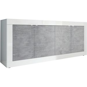 Dressoir Basic 206 cm breed wit met beton